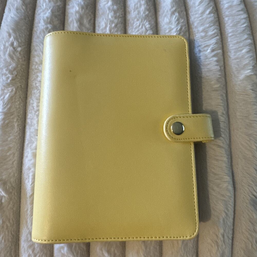 Personal Planner 6 Ring Binder Recollections Snap Close 7.75" x 6" Yellow